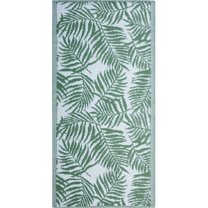 Beliani Outdoor Rug Dark Green PP 90x150 cm Reversible Palm Leaf Pattern Material:Polypropylene Size:xx90