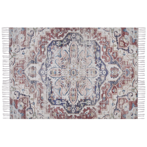 Beliani Area Rug Multicolour Polyester and Cotton 150 x 230 cm Oriental Distressed with Tassels Living Room Bedroom Material:Polyester Size:xx150