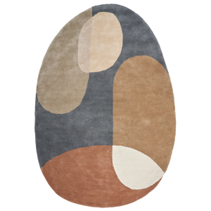 Beliani Area Rug Multicolour Viscose and Wool Oval Shape 160 x 230 cm Modern Glam Style Material:Viscose Size:xx160