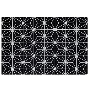 Beliani Area Rug Black with Silver Geometric Pattern Viscose with Cotton 160 x 230 cm Hand Woven Modern Glam Style Living Room Bedroom Material:Viscose Size:xx160