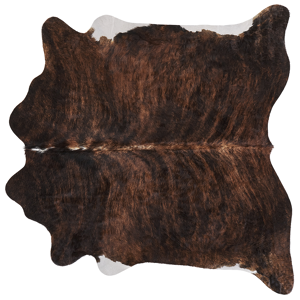 Beliani Cowhide Rug Dark Brown Cow Hide Skin 2-3 m² Country Rustic Style Throw Brazilian Cow Hide Material:Cowhide Leather Size:xx