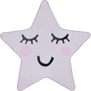 Beliani Area Rug Pink 120 x 120 cm Star Shape Low Pile for Children Playroom  Material:Polyester Size:xx120