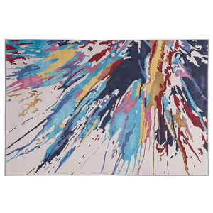 Beliani Rug Multicoloured 140 x 200 cm Abstract Paint Effect Printed Low Pile Modern Material:Polyester Size:xx140