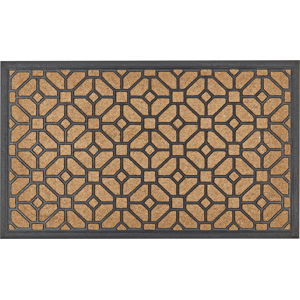 Beliani Doormat Natural Coir PVC Backing Anti-Slip Rubber 45 x 75 cm Geometric Pattern Modern Indoor Decoration Material:Coir Size:xx45