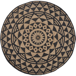 Beliani Area Rug Beige Jute ø 120 cm Round Hand Woven Oriental Boho Material:Jute Size:xx120