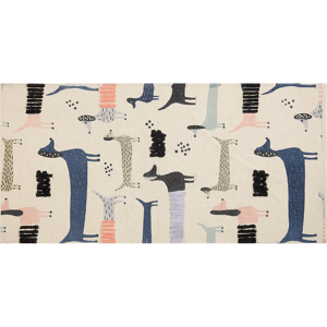 Beliani Kids Area Rug Multicolour 80 x 150 cm Cotton Animal Dog Pattern Handwoven Floor Playmat Material:Cotton Size:xx80