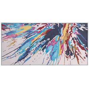 Beliani Rug Multicoloured 80 x 150 cm Abstract Paint Effect Printed Low Pile Modern Material:Polyester Size:xx80