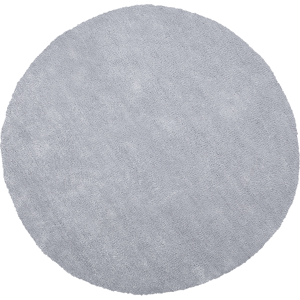 Beliani Shaggy Area Rug Light Grey 140 cm Modern High-Pile Machine-Tufted Round Carpet Material:Polyester Size:xx140