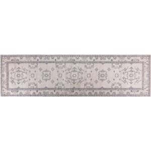 Beliani Runner Rug Beige Cotton 80 x 300 cm Hallway Kitchen Runner Geometric Pattern Long Carpet  Material:Cotton Size:xx80