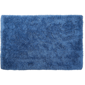 Beliani Shaggy Area Rug High-Pile Carpet Solid Blue Polyester Rectangular 140 x 200 cm Material:Polyester Size:xx140