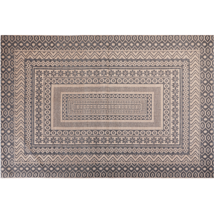 Beliani Area Rug Beige and Grey Jute Blend 200 x 300 cm Modern Geometric Pattern Soft Home Decor Material:Jute Size:xx200