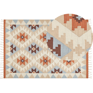 Beliani Kilim Area Rug Multicolour Cotton 160 x 230 cm Reversible Geometric Pattern Rectangular Traditional Material:Cotton Size:xx160