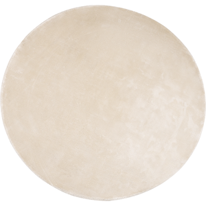 Beliani Rug Light Beige Viscose Round 140 cm Hand Tufted Low Pile Modern Material:Viscose Size:xx140