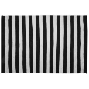 Beliani Area Rug Black White Fabric 160 x 230 cm Indoor Outdoor Stripe Pattern Modern Material:Synthetic Material Size:xx160