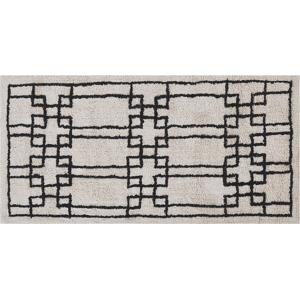 Beliani Area Rug Beige Cotton 80 x 150 cm Scandinavian Tufted Geometric Pattern Living Room Bedroom Material:Cotton Size:xx80