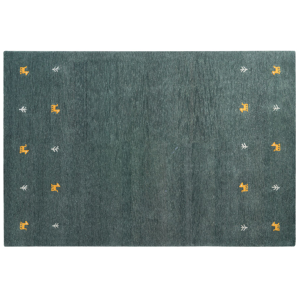 Beliani Wool Area Rug Green 200 x 300 cm Hand Tufted Western Animal Motif Rustic Design Material:Wool Size:xx200