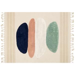 Beliani Area Rug Multicolour Cotton 160 x 230 cm Rectangular with Tassels Geometric Pattern Boho Style Material:Cotton Size:xx160