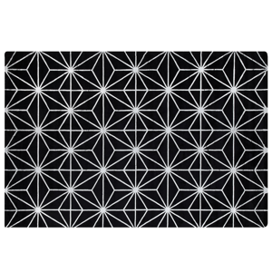 Beliani Area Rug Black with Silver Geometric Pattern Viscose with Cotton 140 x 200 cm Hand Woven Modern Glam Style Living Room Bedroom Material:Viscose Size:xx140