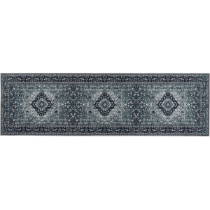 Beliani Runner Rug Grey Polyester 60 x 200 cm Hallway Kitchen Runner Long Carpet Anti-Slip Backing Material:Polyester Size:xx60