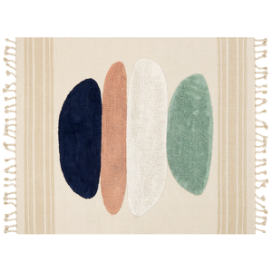 Beliani Area Rug Multicolour Cotton 300 x 400 cm Rectangular with Tassels Geometric Pattern Boho Style Material:Cotton Size:xx300