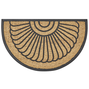 Beliani Doormat Natural Polyester Rubber Backing Anti-Slip 45 x 75 cm Half-Round Modern Indoor Decoration Material:Polyester Size:xx75