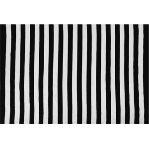 Beliani Area Rug Black White Fabric 140 x 200 cm Indoor Outdoor Stripe Pattern Modern Material:Synthetic Material Size:xx140