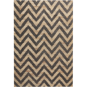 Beliani Area Rug Beige Black Jute 160 x 230 cm Braided Handmade Natural Boho Style Textile Material:Jute Size:xx160