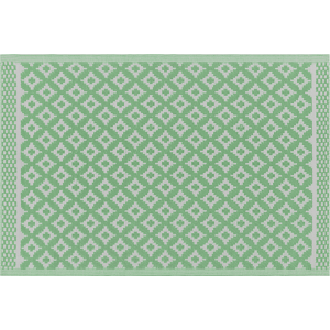 Beliani Area Rug Light Green Synthetic Material 120 x 180 cm Indoor Outdoor Geometric Pattern Modern Balcony Patio Material:Polypropylene Size:xx120