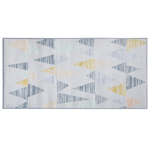 Beliani Area Rug Carpet Multicolour Polyester Fabric Geometric Distressed Pattern Rectangular 80 x 150 cm Material:Polyester Size:xx80