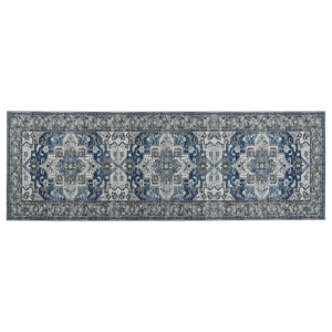 Beliani Runner Rug Runner Grey and Blue Polyester 80 x 240 cm Oriental Distressed Living Room Bedroom Decorations Material:Polyester Size:xx80
