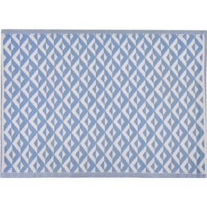 Beliani Outdoor Rug Mat Blue Synthetic 120 x 180 cm Diamond Geometric Pattern Eco Friendly Modern Minimalist Material:Polypropylene Size:xx120