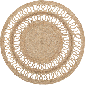 Beliani Area Rug Beige Jute Round Boho Living Room ø 120 cm Material:Jute Size:xx120