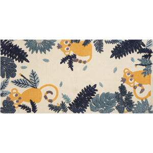 Beliani Kids Area Rug Multicolour 80 x 150 cm Cotton Animal Natural Pattern Handwoven Floor Playmat Material:Cotton Size:xx80