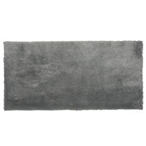 Beliani Shaggy Area Rug Grey Cotton Polyester Blend 80 x 150 cm Fluffy Dense Pile  Material:Polyester Size:xx80