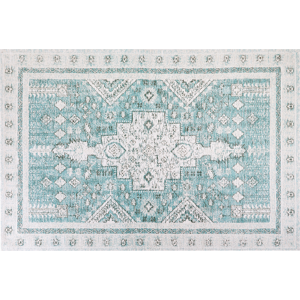 Beliani Area Rug Mint Green Cotton Polyester 200 x 300 cm Oriental Pattern Distressed Vintage Home Decor Material:Cotton Size:xx200