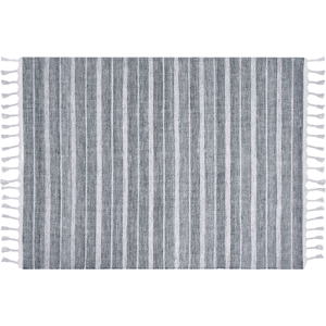 Beliani Area Rug  Light Grey Fabric 160 x 230 cm Living Room Bedroom Stripe Pattern Modern Material:Synthetic Material Size:xx160