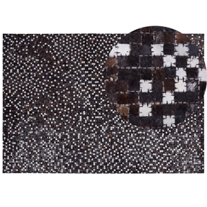 Beliani Area Rug Brown with Silver Leather 160 x 230 cm Rustic Patchwork  Material:Cowhide Leather Size:xx160