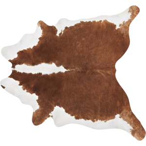 Beliani Cowhide Rug Brown and White Cow Hide Skin 3-4 m² Country Rustic Style Throw Brazilian Cow Hide Material:Cowhide Leather Size:xx