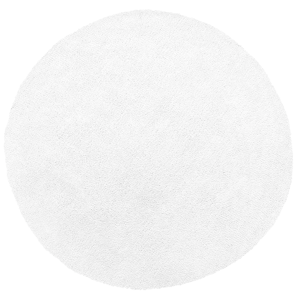 Beliani Shaggy Area Rug White 140 cm Modern High-Pile Machine-Tufted Round Carpet Material:Polyester Size:xx140