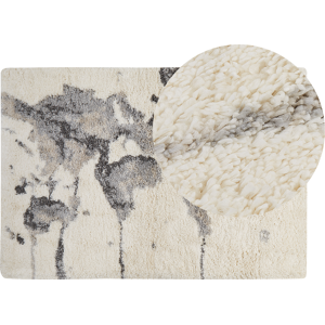 Beliani Area Rug Light Beige and Grey 160 x 230 cm Shaggy Rectangular Abstract Pattern Boho Traditional Style Living Room Bedroom Material:Polypropylene Size:xx160