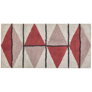 Beliani Area Rug Multicolour Cotton 80 x 150 cm Low Pile Geometric Pattern Rectangular Retro Material:Cotton Size:xx80