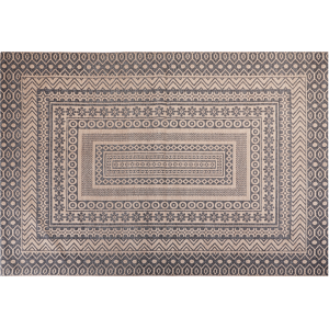 Beliani Area Rug Beige and Grey Jute Blend 160 x 230 cm Modern Geometric Pattern Soft Home Decor Material:Jute Size:xx160