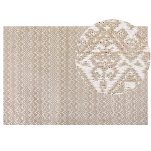 Beliani Area Rug Beige Jute 200 x 300 cm Rectangular with Geometric Pattern Flat Weave Boho Style Bedroom Living Room Material:Jute Size:xx200