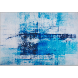 Beliani Rug Blue Multicolour 160 x 230 cm 3D Print Low Pile Modern Material:Polyester Size:xx160