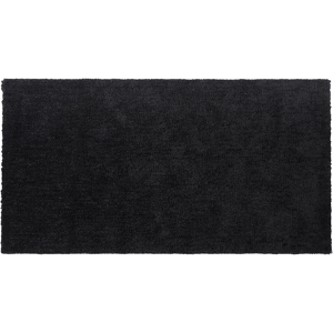 Beliani Shaggy Area Rug Black 80 x 150 cm Modern High-Pile Machine-Tufted Rectangular Carpet Material:Polyester Size:xx80