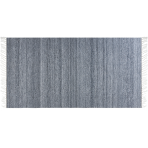 Beliani Area Rug Grey Recycled PET 80 x 150 cm Indoor Outdoorwith Fringe Material:Synthetic Material Size:xx80