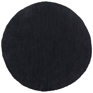Beliani Shaggy Area Rug Black 140 cm Modern High-Pile Machine-Tufted Round Carpet Material:Polyester Size:xx140