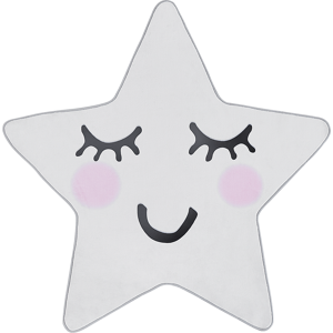 Beliani Area Rug White 120 x 120 cm Star Shape Low Pile for Children Playroom  Material:Polyester Size:xx120