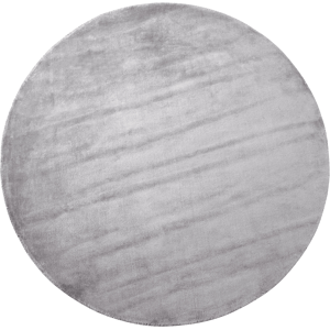 Beliani Rug Light Grey Viscose Round 140 cm Hand Tufted Low Pile Modern Material:Viscose Size:xx140