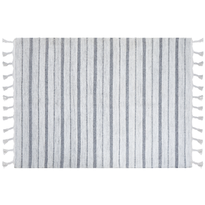 Beliani Area Rug Off - White Fabric 160 x 230 cm Living Room Bedroom Stripe Pattern Modern Material:Synthetic Material Size:xx160